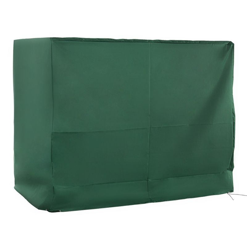 Outsunny 600D Oxford 3-Seater Patio Swing Cover Outdoor Swing Chair Cover Garden Furniture Cover Rain Protection Waterproof Anti-UV, Dark Green