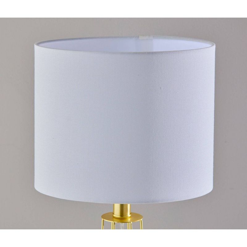 Adesso Stella 2 Piece Bonus Pack Brass: Metal Cage Bases, White Drum Shades, No Assembly Required