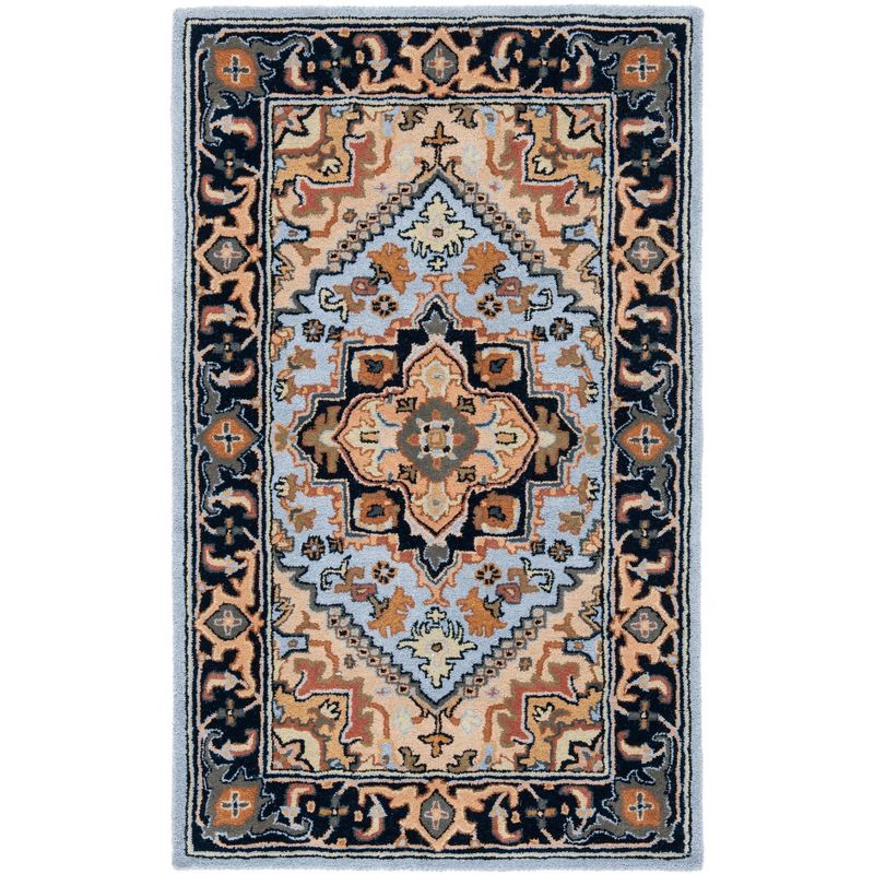 Heritage HG625 Handmade Accent Rug - 3'x5' - Blue/Light Brown - Safavieh