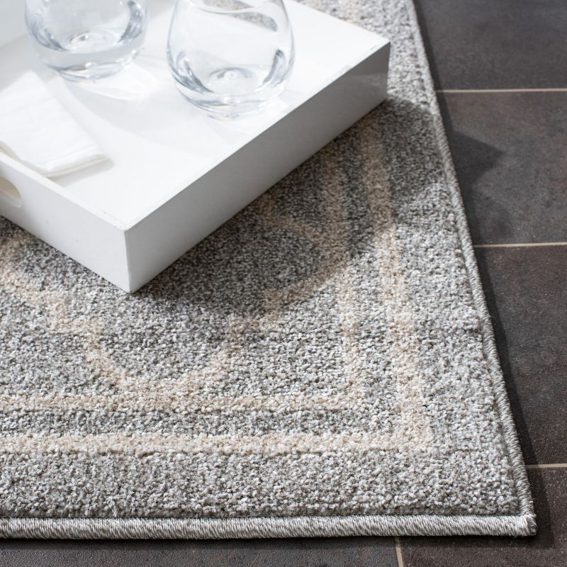Amherst AMT422 Power Loomed Indoor Area Rug - Light Grey/Beige - 5'x5' - Safavieh