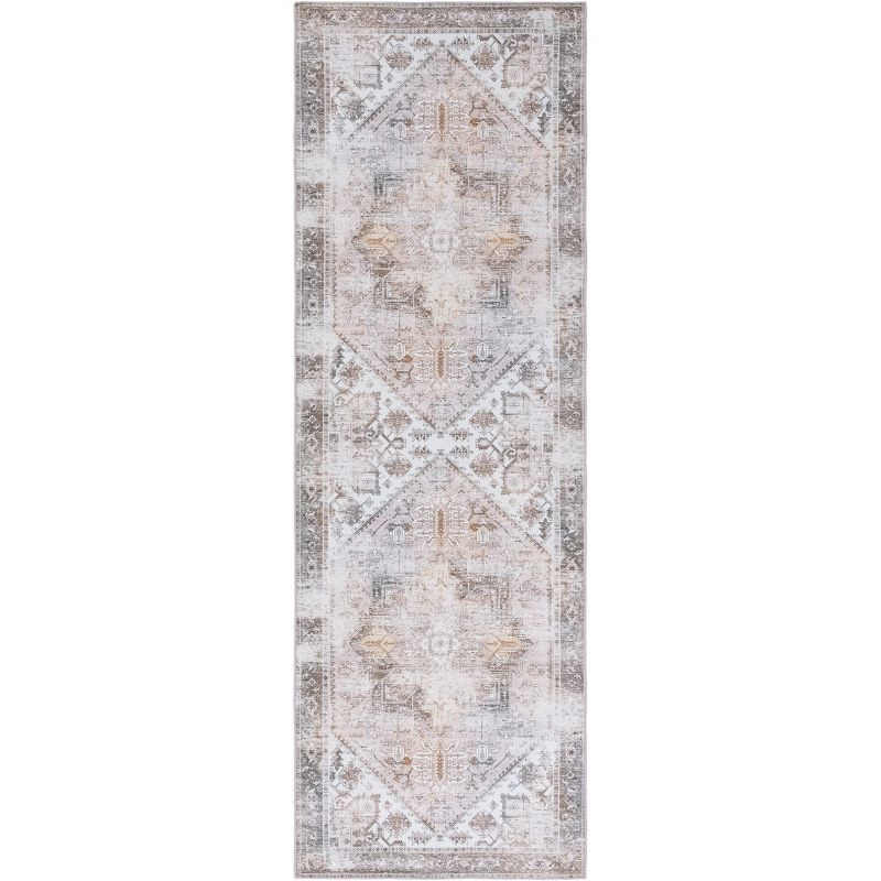Tucson TSN102 Power Loomed Machine Washable Runner Rug - Beige/Grey - 2'6"x6' - Safavieh.