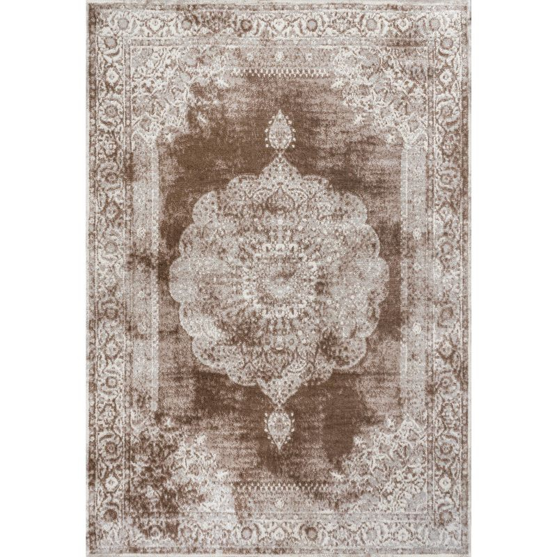 JONATHAN Y Rosalia Cottage Medallion Cream/Brown 5 ft. x 8 ft. Area Rug