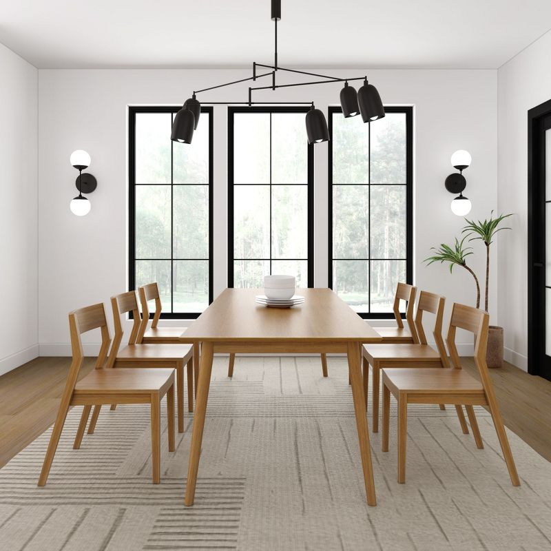 Plank+Beam 72" Mid Century Modern Dining Table, Solid Wood Kitchen & Dining Room Table for 6, Pecan