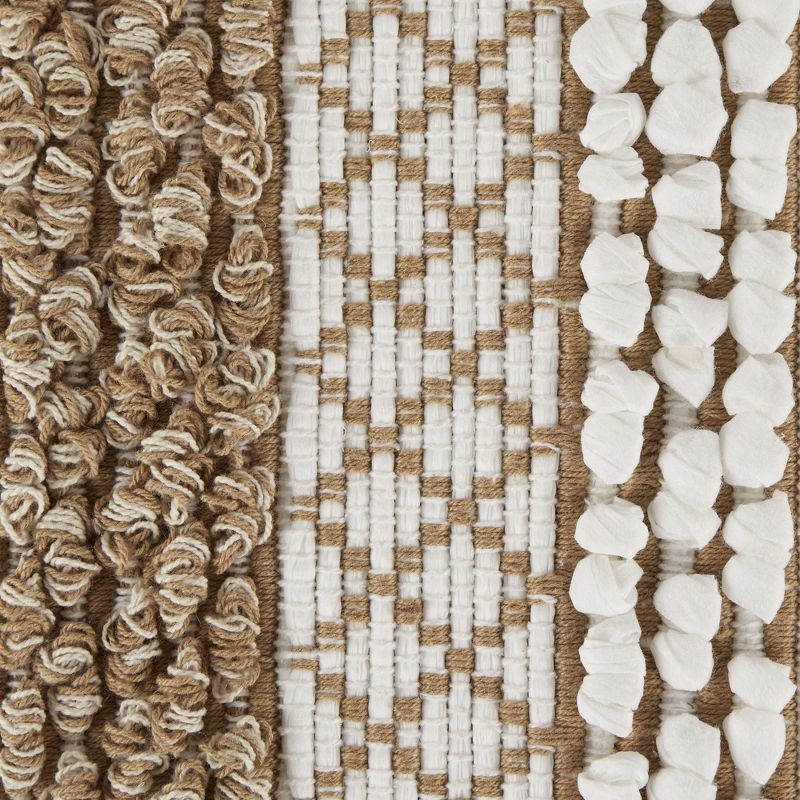 Design Imports Handloomed Slub Stripe - Stone & White - 2 X 3 Ft