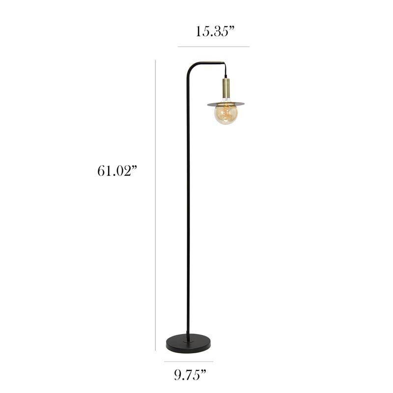 Simple Designs Orb Floor Lamp Black