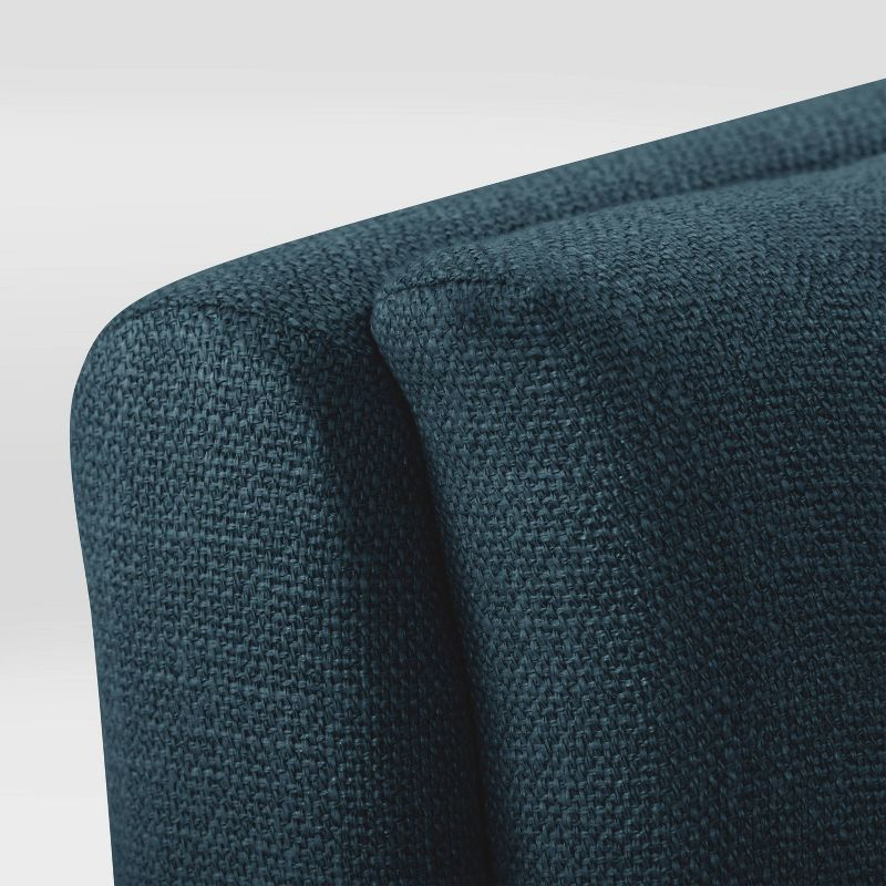 Set of 2 Boston Tufted Fabric Barstools Navy Blue - CorLiving: Counter Height, Rubberwood Legs, Padded Back