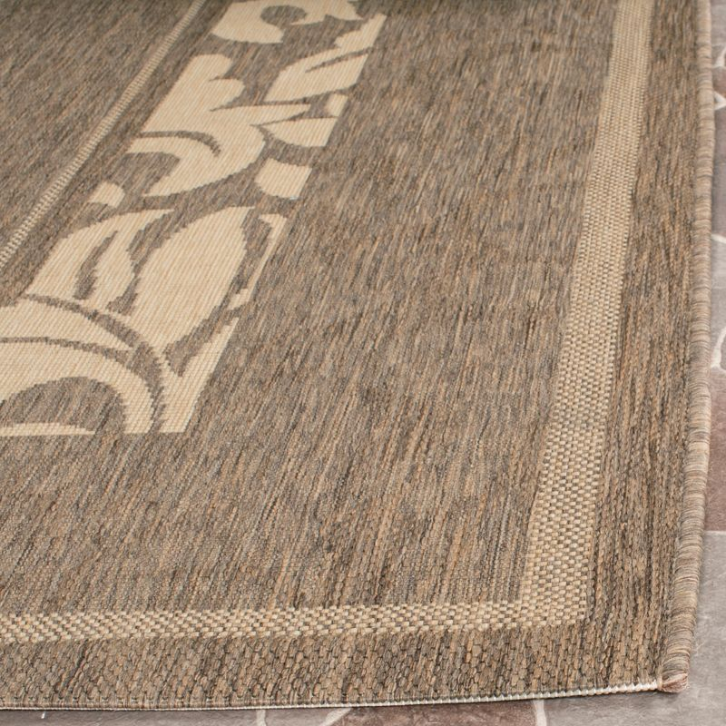 Courtyard CY1704 Power Loomed Indoor and Outdoor Area Rug - Brown/Natural - 6'7"x6'7" - Safavieh