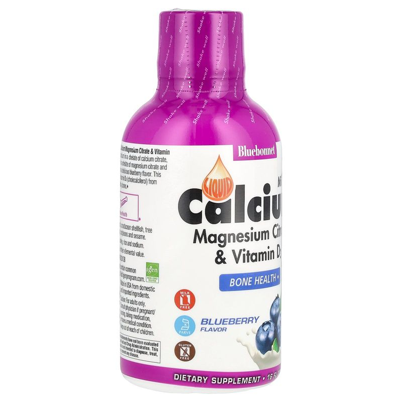 Bluebonnet Nutrition Liquid Calcium Magnesium Citrate & Vitamin D3, Blueberry, 16 fl oz (473 ml)