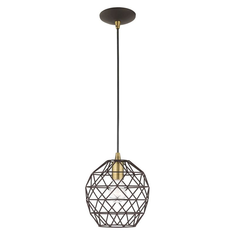 Livex Lighting Geometric Shade 1 - Light Pendant in  Bronze