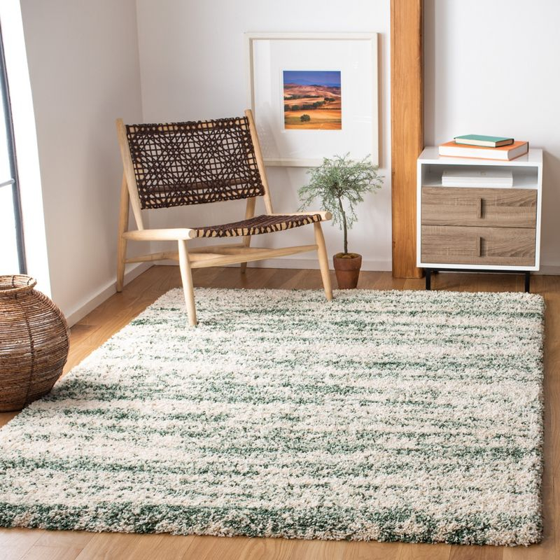 Hudson Shag SGH206 Power Loomed Area Rug - Ivory/Green - 6'x9' - Safavieh.