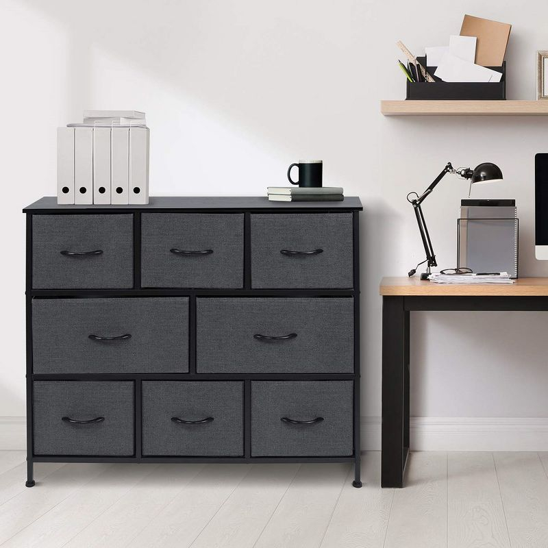 Sorbus 8 Drawers Chest Dresser - Black