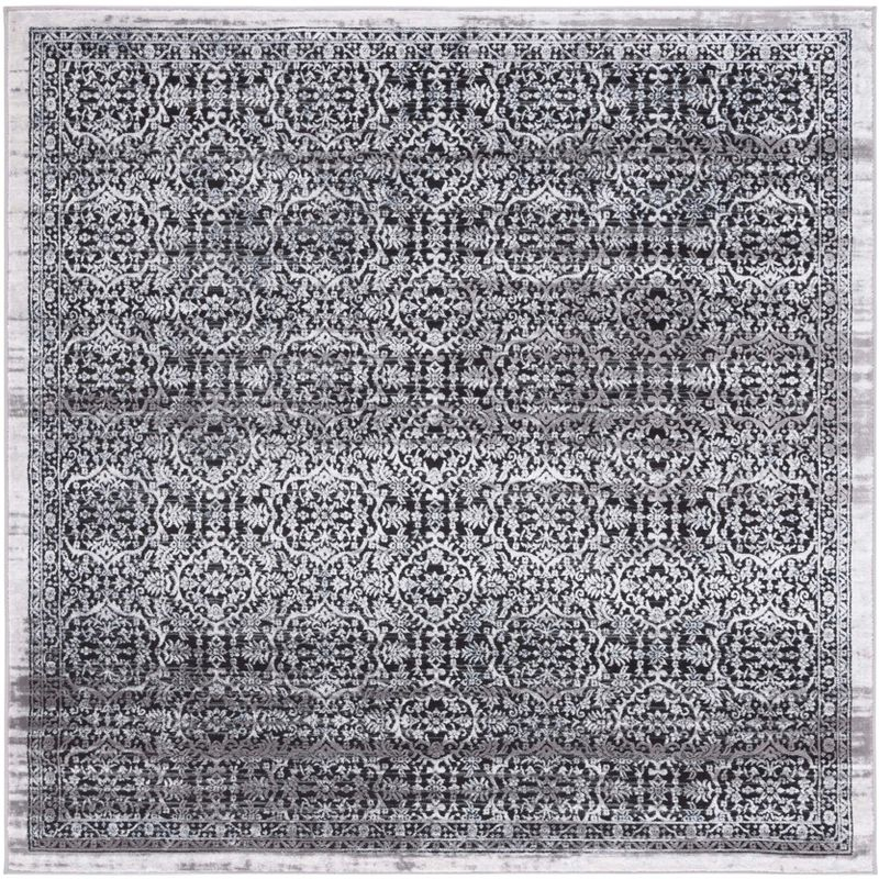 Amelia ALA239 Power Loomed Area Rug - Charcoal/Ivory - 6'7"x6'7" - Safavieh.