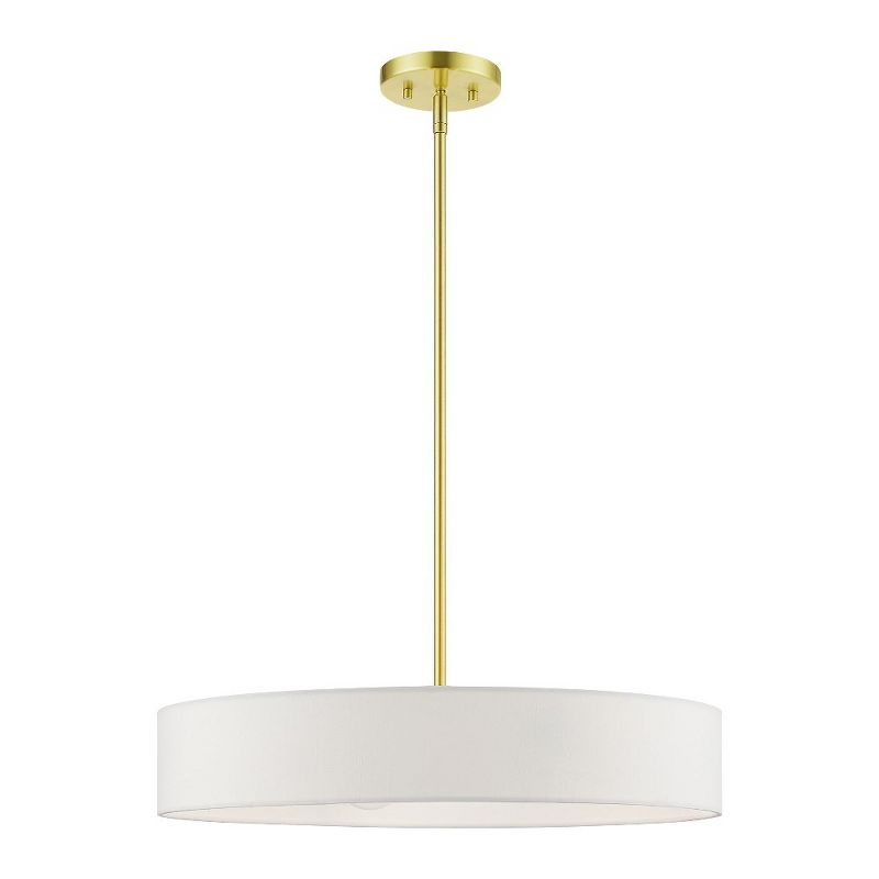 Livex Lighting Venlo 4 - Light Pendant in  Satin Brass/Shiny White