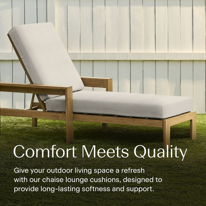 Honeycomb Outdoor Chaise Lounge Cushion - Textured Solid Bone