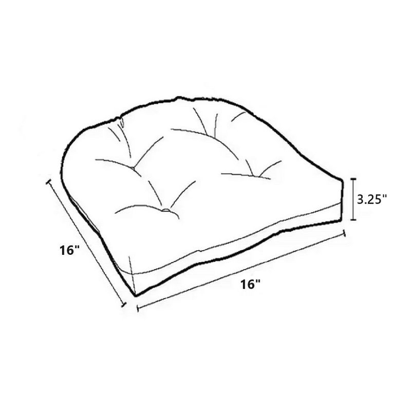 Fluffy Memory Foam Tufted Chair Cushion Non Slip Microdot Rubber Back, Taupe, 2 Pack