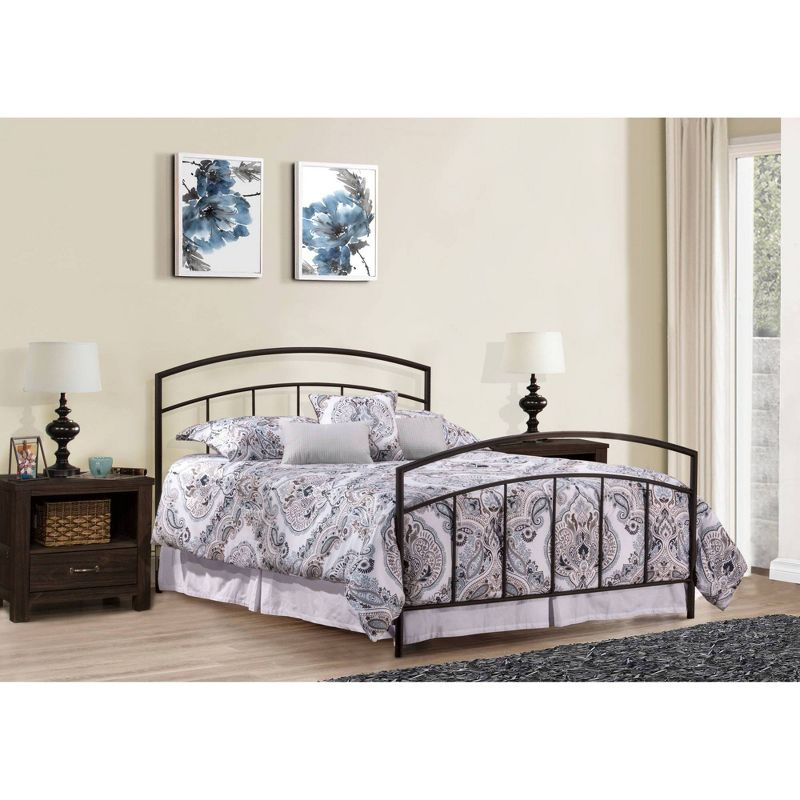 Queen Julien Bed Black - Hillsdale Furniture: Transitional Metal Frame, Spindle Headboard, Bedroom Furniture