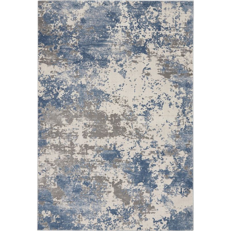 Nourison Rustic Textures Modern Brushstrokes Indoor Area Rug Grey/Blue 5'3" x 7'3"