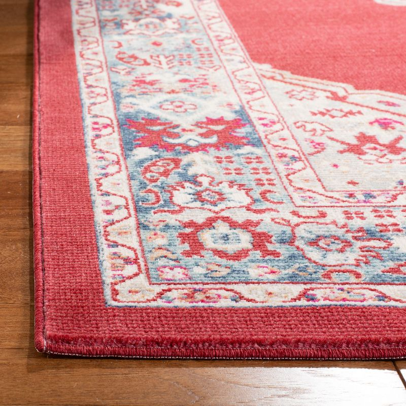 Merlot MER312 Power Loomed Area Rug - Red/Aqua - 5'x7' - Safavieh.