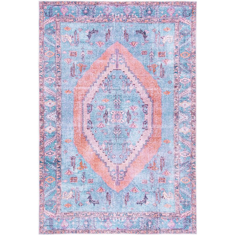 Serapi SEP356 Power Loomed Machine Washable Skid-Resistant Indoor Accent Rug - Light Blue/Beige - 3'3"x5' - Safavieh