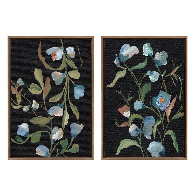 Kate & Laurel All Things Decor 23"x33" (Set of 2) Sylvie Foliage I and III Framed Canvas Arts by Nikita Jariwala Gold