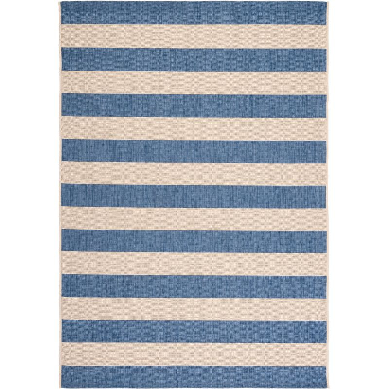 Courtyard CY6812 Power Loomed Indoor/Outdoor Area Rug - Beige/Blue - 4'x5'7" - Safavieh.