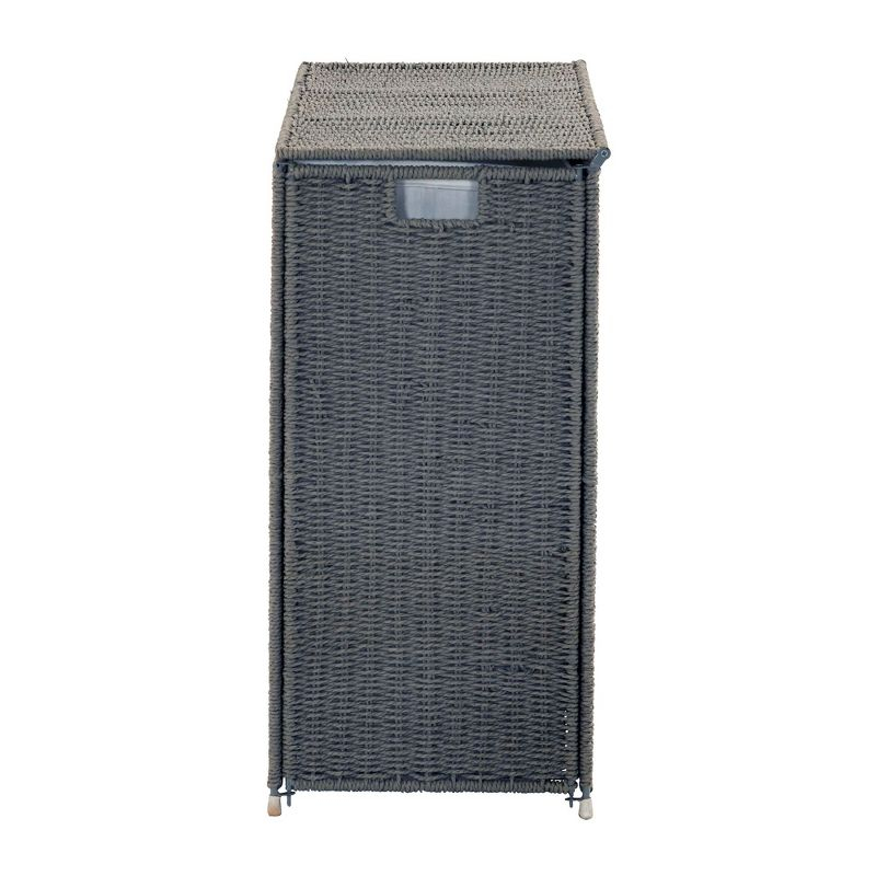 3 Compartment Laundry Sorter, Wicker Laundry Sorter, Gray