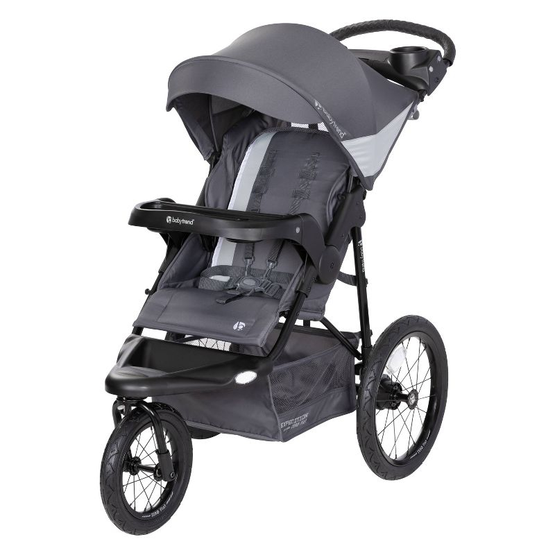 Baby Trend Expedition Zero Flat Stroller Jogger with LED Safety Lights - Dash Gray