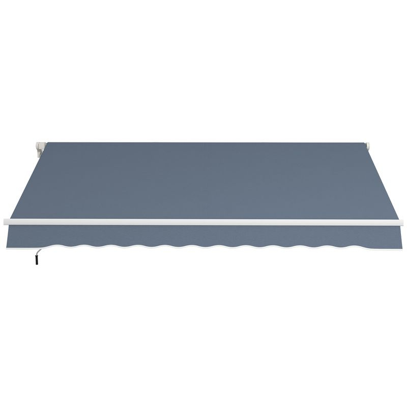 Outsunny 12' x 10' Manual Retractable Awning Outdoor Sunshade Shelter for Patio, Balcony, Yard, with Adjustable & Versatile Design, Charcoal Gray
