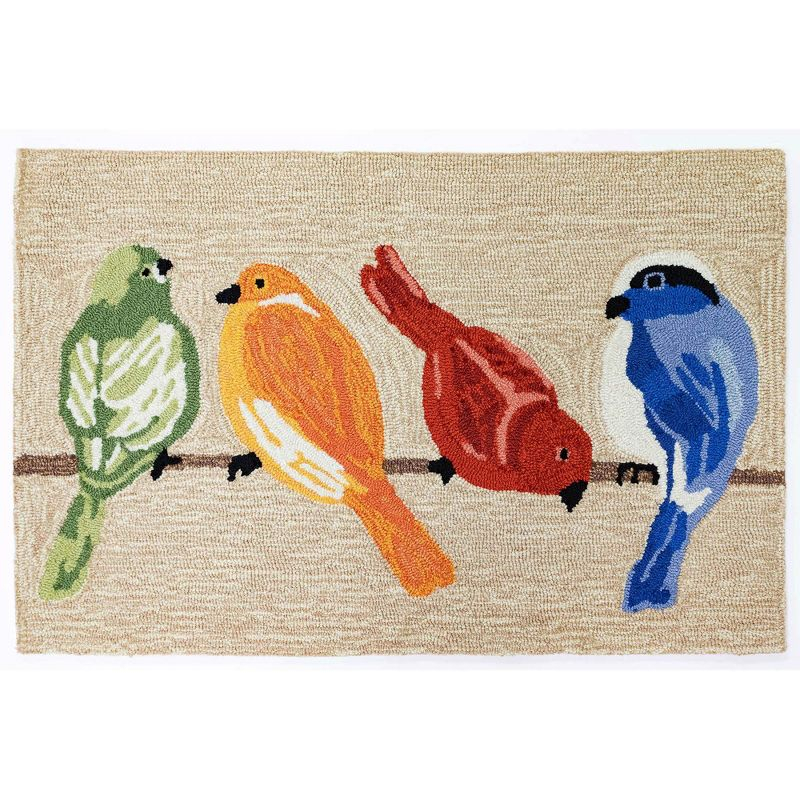 Liora Manne Frontporch Birds Indoor/Outdoor Rug Neutral 2'6" x 4'