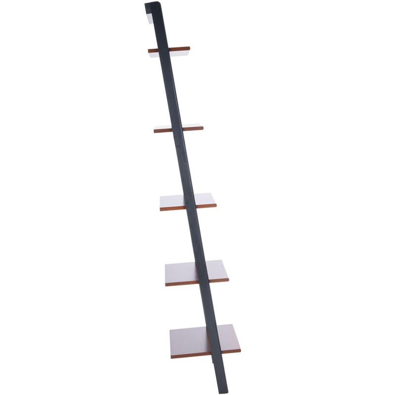 Allaire 5 Tier Leaning Etagere - ETG9400 - Honey Brown/Charcoal - Safavieh