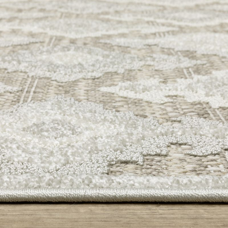 Oriental Weavers Tangier TAN08 Beige/ Grey Indoor Area Rug - 2'3" x 7'6"