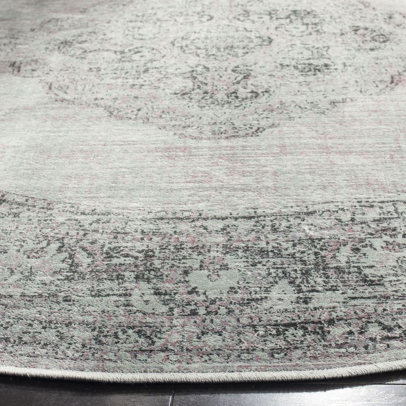Vintage VTG112 Power Loomed Indoor Skid-Resistant Area Rug - Light Blue - 6' Round - Safavieh