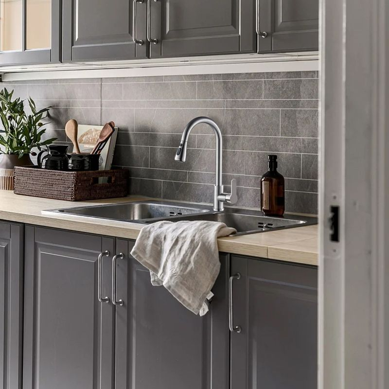 Cobbe 3-Function Single Handle Pull-Down Kitchen Faucet with Deck Plate