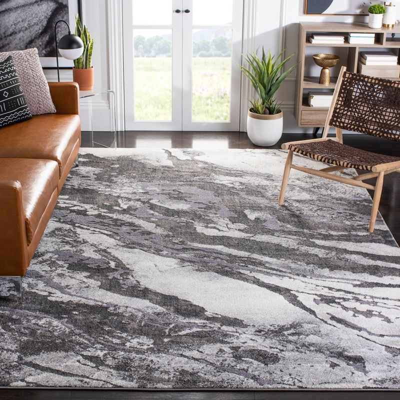 Pacific PFC865 Power Loomed Indoor Area Rug - 8'x10' - Dark Grey/Light Grey - Safavieh