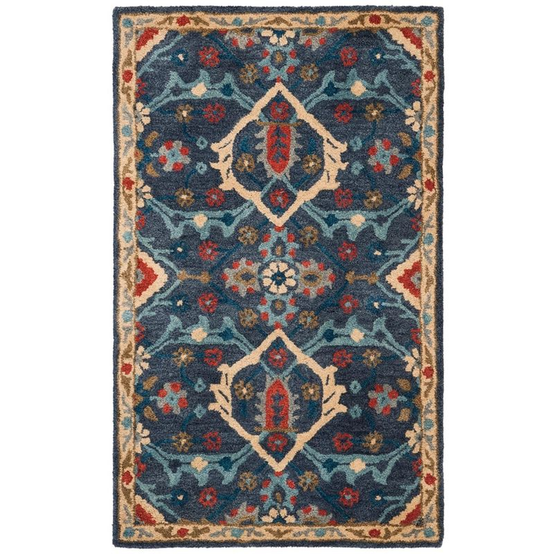 Heritage HG416 Hand Tufted Area Rug - Navy/Multi - 3'x5' - Safavieh.