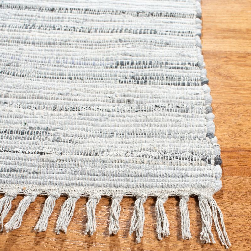 Rag Rug RAR121 Hand Woven Indoor Area Rug - 9'x9' - Grey - Safavieh