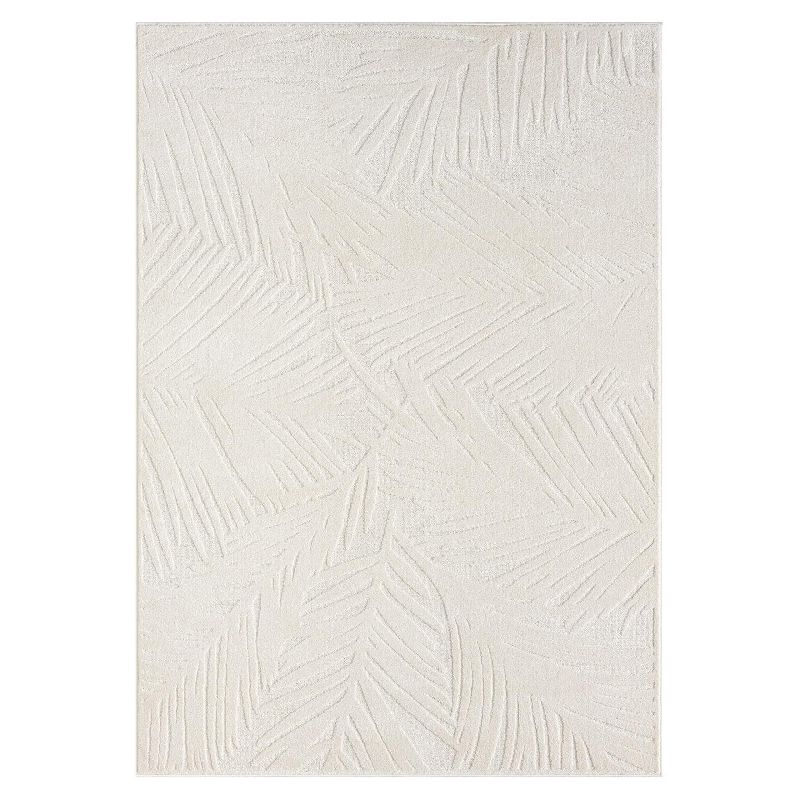 Luxe Weavers Floral Palm Leaf Cream 5x7 Area Rug