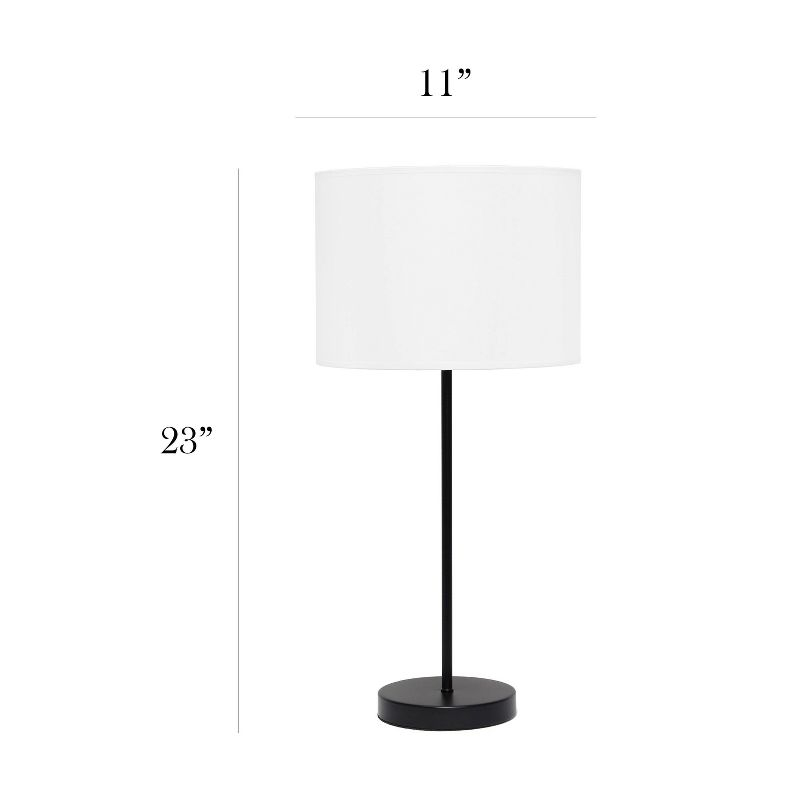 Stick Lamp Off-White - Simple Designs: Contemporary Cotton Shade, ETL Listed, No Assembly Required