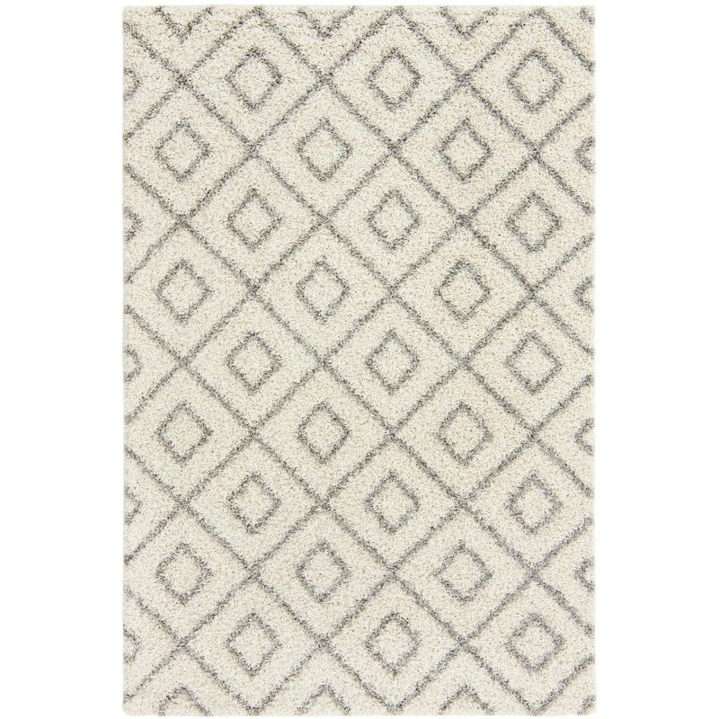 Unique Loom 6' 0 x 9' 0 Rectangle Trellis Shag Ivory Area Rug