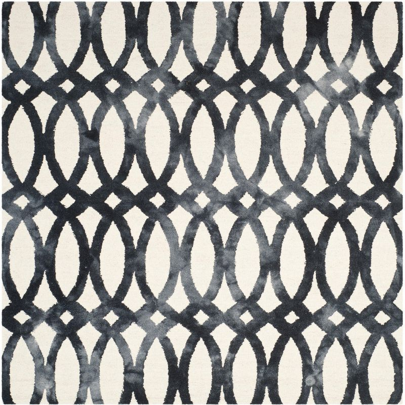 Dip Dye DDY675 Hand Tufted Area Rug - Ivory/Graphite - 7'x7' - Safavieh.