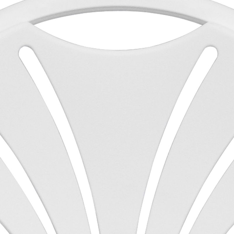 Emma and Oliver 2 Pack 650 lb. Capacity White Plastic Fan Back Folding Chair