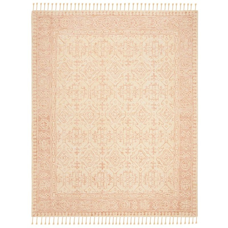 Aspen W/ Tassels APN225 Hand Tufted Indoor Area Rug - Ivory/Blush - 9'x12' - Safavieh
