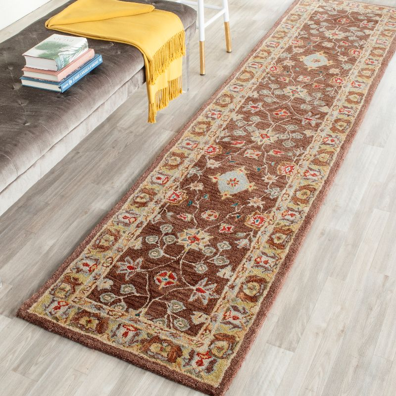 Anatolia AN562 Hand Tufted Indoor Runner Rug - Brown/Gold - 2'3"x8' - Safavieh