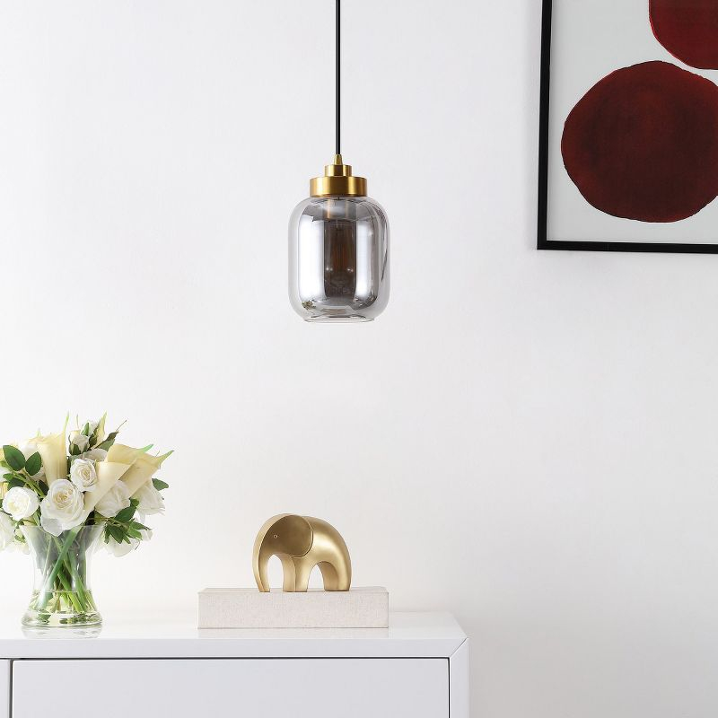 Ethyx 6" Pendant - PND4143 - Smoke Grey/Brass - Safavieh