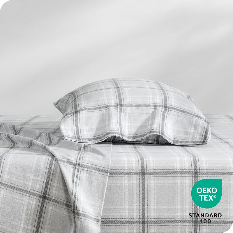 Tartan Plaid Cotton Flannel Twin XL Sheet Set by Bare Home