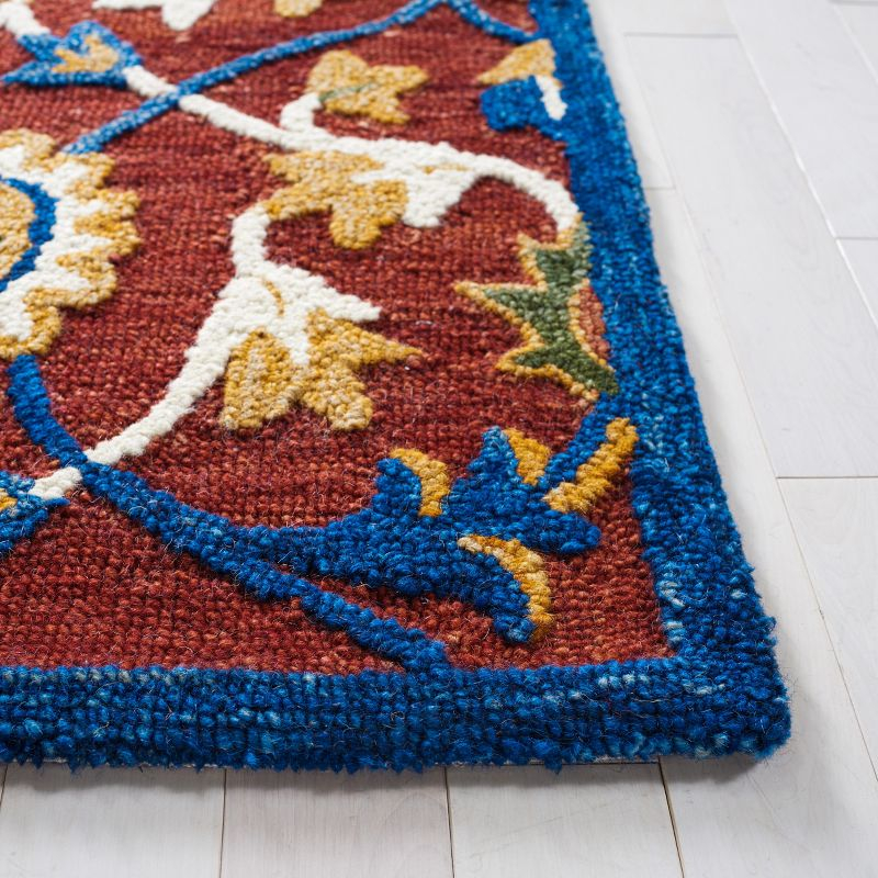 Blossom BLM564 Hand Tufted Area Rug - Rust/Blue - 4'x6' - Safavieh.