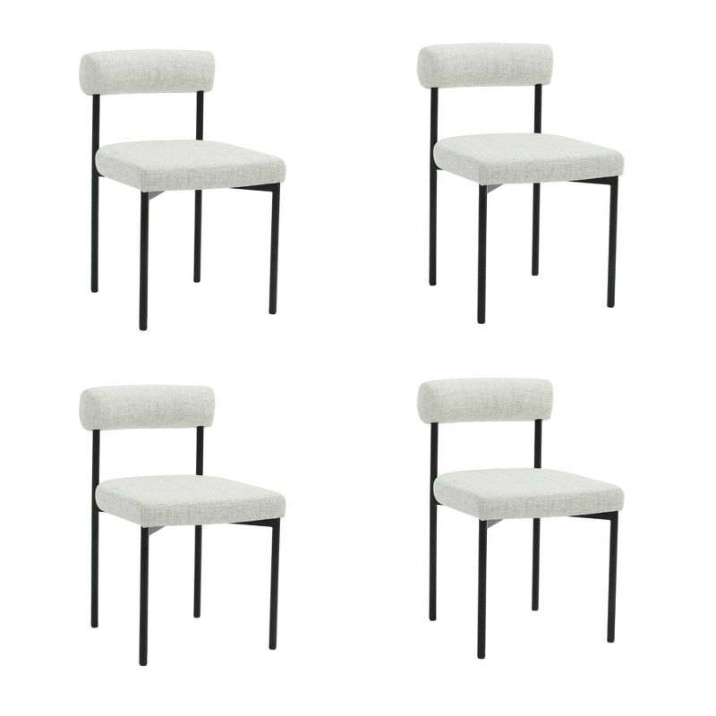 4-Piece Upholstered Metal Stool