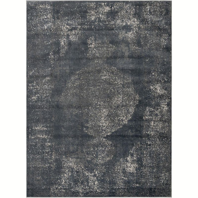 Unique Loom Portland Collection Area Rug - Woodburn (9'  x 12' Rectangle Blue/Ivory)