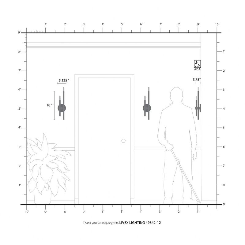 Livex Lighting Denmark 2 - Light Wall Light in  Satin Brass