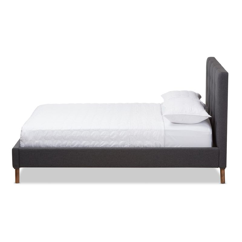 Valencia Mid Modern Fabric Platform Full Bed Dark Gray - Baxton Studio